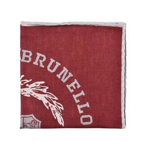 NEW BRUNELLO CUCINELLI men's bicolor silk pocket square in barbera+fog+panama